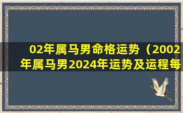 02年属马男命格运势（2002年属马男2024年运势及运程每月运程）