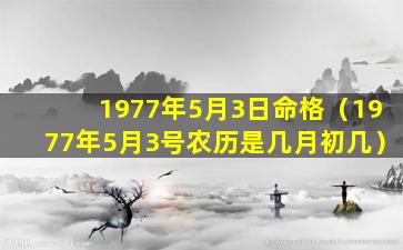 1977年5月3日命格（1977年5月3号农历是几月初几）