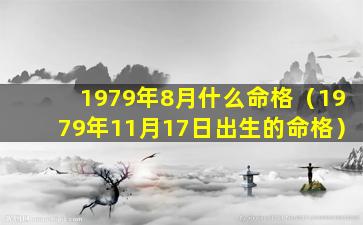 1979年8月什么命格（1979年11月17日出生的命格）