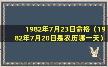 1982年7月23日命格（1982年7月20日是农历哪一天）