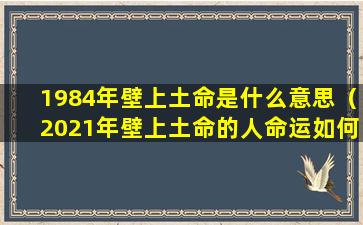 1984年壁上土命是什么意思（2021年壁上土命的人命运如何）