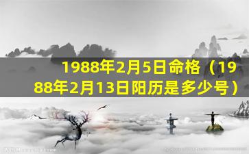 1988年2月5日命格（1988年2月13日阳历是多少号）