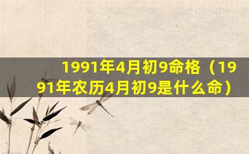 1991年4月初9命格（1991年农历4月初9是什么命）