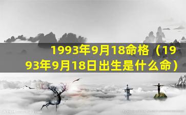 1993年9月18命格（1993年9月18日出生是什么命）