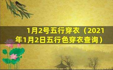 1月2号五行穿衣（2021年1月2日五行色穿衣查询）