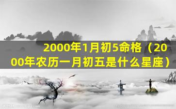 2000年1月初5命格（2000年农历一月初五是什么星座）