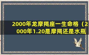 2000年龙摩羯座一生命格（2000年1.20是摩羯还是水瓶）