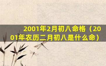 2001年2月初八命格（2001年农历二月初八是什么命）