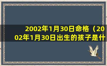 2002年1月30日命格（2002年1月30日出生的孩子是什么命）