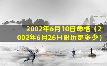 2002年6月10日命格（2002年6月26日阳历是多少）