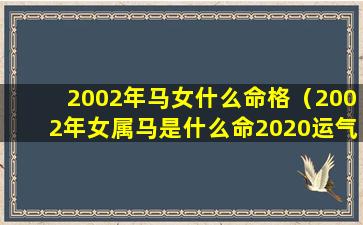 2002年马女什么命格（2002年女属马是什么命2020运气）