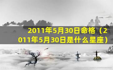 2011年5月30日命格（2011年5月30日是什么星座）