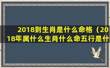 2018到生肖是什么命格（2018年属什么生肖什么命五行是什么）