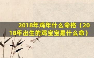 2018年鸡年什么命格（2018年出生的鸡宝宝是什么命）