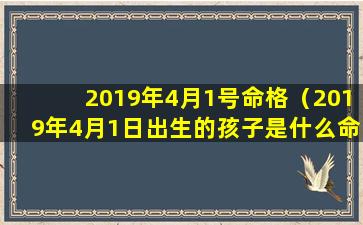 2019年4月1号命格（2019年4月1日出生的孩子是什么命）