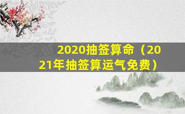 2020抽签算命（2021年抽签算运气免费）