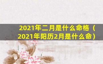 2021年二月是什么命格（2021年阳历2月是什么命）