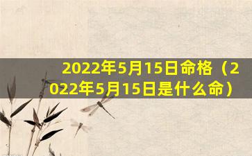 2022年5月15日命格（2022年5月15日是什么命）