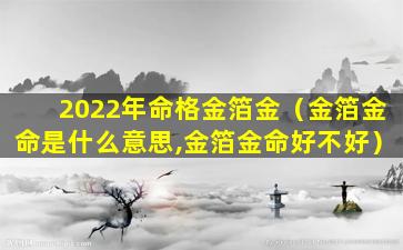 2022年命格金箔金（金箔金命是什么意思,金箔金命好不好）