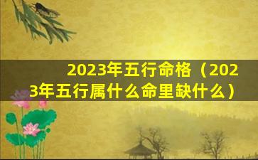 2023年五行命格（2023年五行属什么命里缺什么）