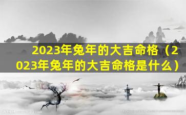 2023年兔年的大吉命格（2023年兔年的大吉命格是什么）