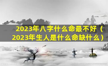 2023年八字什么命最不好（2023年生人是什么命缺什么）