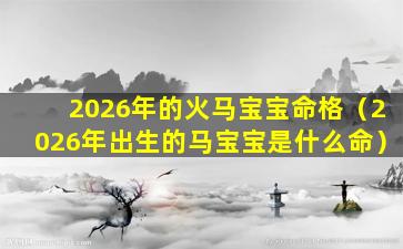 2026年的火马宝宝命格（2026年出生的马宝宝是什么命）