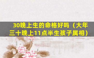 30晚上生的命格好吗（大年三十晚上11点半生孩子属相）