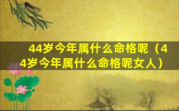 44岁今年属什么命格呢（44岁今年属什么命格呢女人）