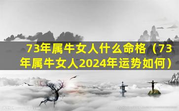 73年属牛女人什么命格（73年属牛女人2024年运势如何）