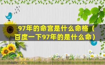 97年的命宫是什么命格（百度一下97年的是什么命）