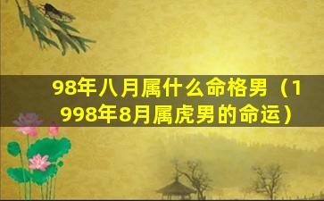 98年八月属什么命格男（1998年8月属虎男的命运）