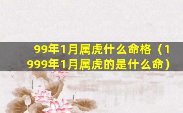 99年1月属虎什么命格（1999年1月属虎的是什么命）