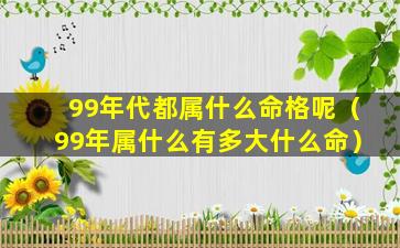 99年代都属什么命格呢（99年属什么有多大什么命）