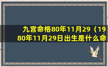 九宫命格80年11月29（1980年11月29日出生是什么命运）