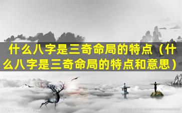 什么八字是三奇命局的特点（什么八字是三奇命局的特点和意思）