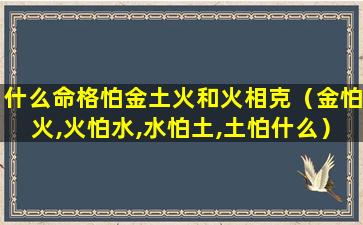 什么命格怕金土火和火相克（金怕火,火怕水,水怕土,土怕什么）