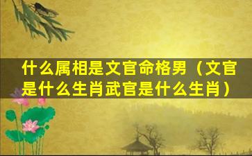 什么属相是文官命格男（文官是什么生肖武官是什么生肖）