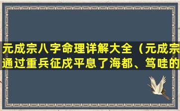 元成宗八字命理详解大全（元成宗通过重兵征戍平息了海都、笃哇的叛乱）