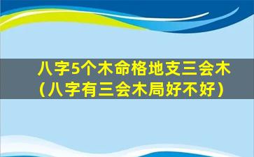 八字5个木命格地支三会木（八字有三会木局好不好）