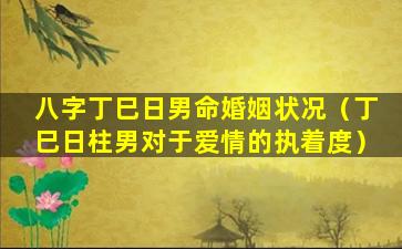 八字丁巳日男命婚姻状况（丁巳日柱男对于爱情的执着度）