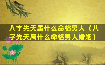 八字先天属什么命格男人（八字先天属什么命格男人婚姻）