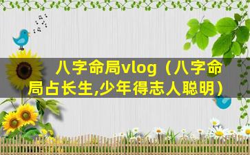 八字命局vlog（八字命局占长生,少年得志人聪明）