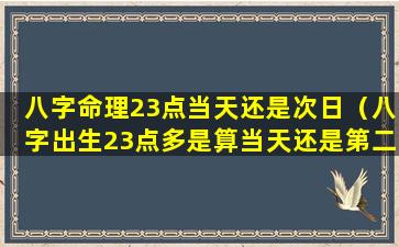 八字命理23点当天还是次日（八字出生23点多是算当天还是第二天）