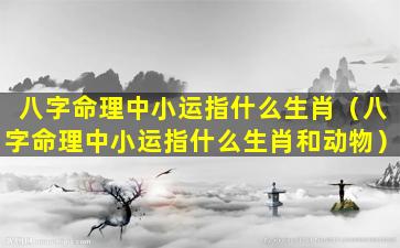 八字命理中小运指什么生肖（八字命理中小运指什么生肖和动物）