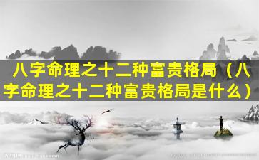 八字命理之十二种富贵格局（八字命理之十二种富贵格局是什么）