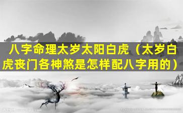 八字命理太岁太阳白虎（太岁白虎丧门各神煞是怎样配八字用的）