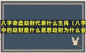 八字命盘劫财代表什么生肖（八字中的劫财是什么意思劫财为什么会导致破财）