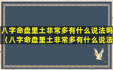 八字命盘里土非常多有什么说法吗（八字命盘里土非常多有什么说法吗女）