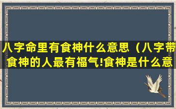 八字命里有食神什么意思（八字带食神的人最有福气!食神是什么意思）